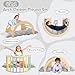 Beright 3 in 1 Climbing Arch Sensory Table with Gray Cushion for Kids, Montessori Wooden Climbing Toys, Kids Sensory Table with a Storage Bin, Rocker Board, Indoor Gym Learning Playset, Rainbow