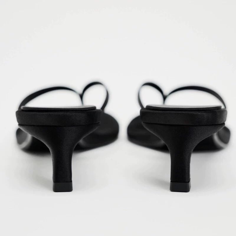 SAFECAMS Women's Kitten Heels Thong Sandals Round Open Toe Flip Flops Comfortable Summer Low Heeled Sandals4