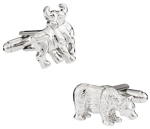 Mancuernillas Bull & Bear Wall Street con caja miniatura 1