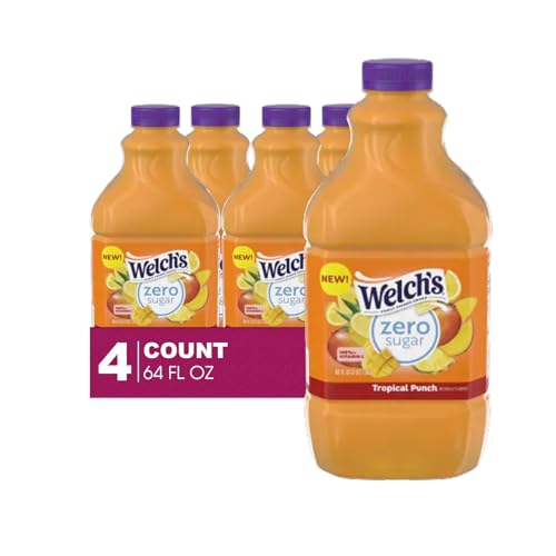 Welch's Zero 4-Pack of 4-Pack of Zero Tropical Juice Cocktail, 64 fl oz Plastic Bottle (64 fl oz, Zero Tropical)