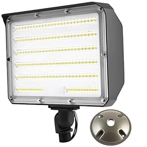 Dusk to Dawn Outdoor 100W LED Flood Light with Knuckle, 14000LM 1000W Equivalent, 100-277V 5000K Daylight, ETL Commercial LED Flood Light Fixture, Outdoor Security Lighting for Landscape,Parking Lot