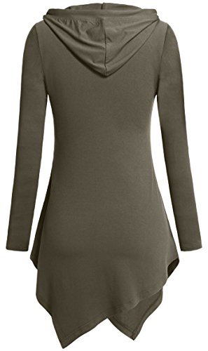 Urban CoCo Women's Drape Front Open Cardigan Long Sleeve Irregular Hem (2XL, White)