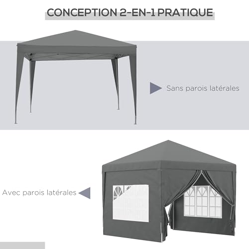 Outsunny Barnum partytent, opvouwbaar, 3 x 3 x 2,58 m, met ramen + draagtas - Afbeelding 4