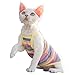 HAICHEN TEC Hairless Cats Stripe Camisole, Breathable Summer Sleeveless Vest Shirts for Sphynx, Cornish Rex, Devon Rex, Peterbald, Cat Wear Hairless Cat Clothes Soft Skin-Friendly Cats Apparel