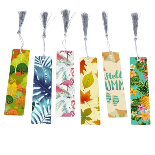 Marque-pages lot de 6 palmier tropical, cadeau idéal pour lecteur