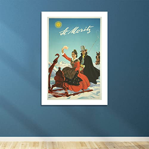 Affiche de voyage St Moritz 2 grand format mat pour salon chic - 4