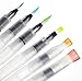 Chromatek AquaPens. Set of 6 Refillable Aqua Watercolor Brushes with Nylon Tips. Easy Water Brush Pens for Painting. Blending & Calligraphy. Includes Online Video Tutorials & Templates