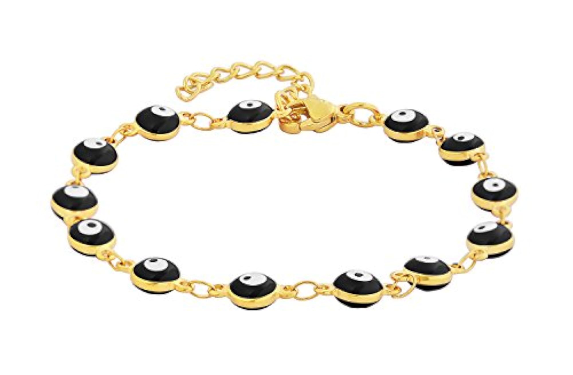 Women's Adjustable Enamel Evil Eye Protection Charm Bracelet