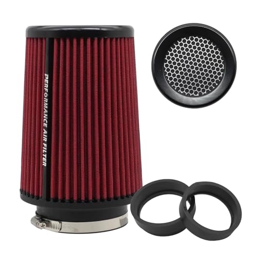 Filtro de aire for coche, kit de admisión de aire frío, sistemas universales for automóviles, deportivos, de carreras, de alto rendimiento, caja de filtros cónicos de 3', 3,5 y 4 pulgadas(101mm-Red)