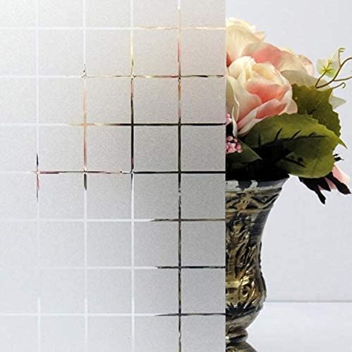 Image of Elton 3D Window Films Privacy Film Self Adhesive Decorative Film for Bathroom Door Window Heat Control Anti UV (Square) 24 X 48 Inches