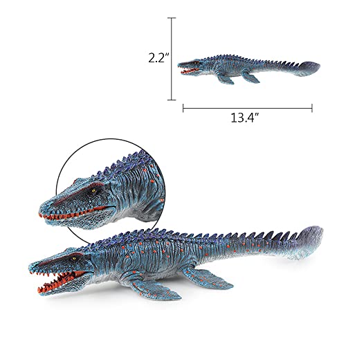EOIVSH Large Mosasaurus Toy 13.4", Realistic Deep Sea Monster Mosasaurus Dinosaur Plastic Hand-Painted Ocean Animal Model Figurine for Bath Pool Toy, Birthday Gifts, Party Favors, Kids Toys