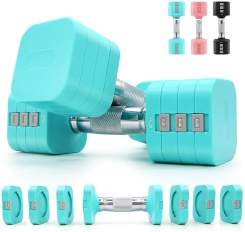 20LBS Adjustable Dumbbell Set, 4 in 1 Free Weights Dumbbells Set ...