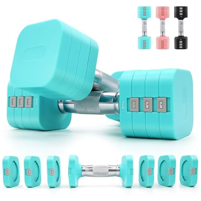 20LBS Adjustable Dumbbell Set, 4 in 1 Free Weights Dumbbells Set for,4lb 6lb 8lb 10lb, with Metal Non Slip Handle£¬Quick Change£¬Home Gym Strength Training Equipment for Men and Women