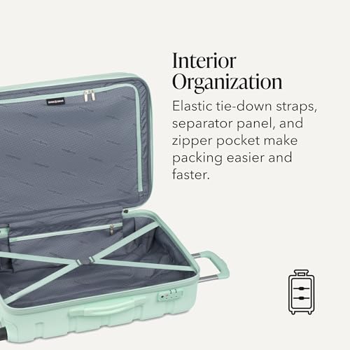 Image of SwissGear 7366, Clearly Aqua, Checked-Medium 23-Inch, Signature Hardside Expandable Luggage With Spinner Wheels
