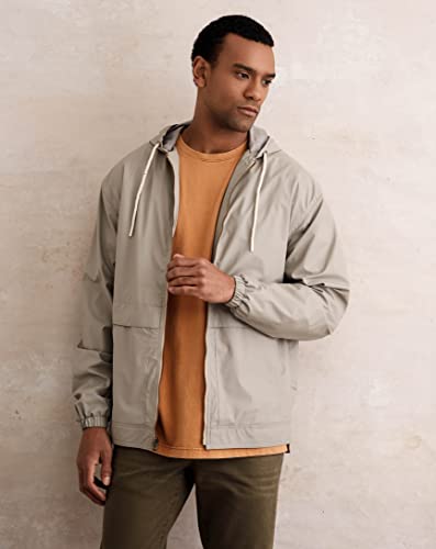 Image of Weatherproof Vintage Mens Lightweight Waterproof Coated Hooded Rain Jacket- Light Windbreaker Raincoat for Men- Rain Slicker