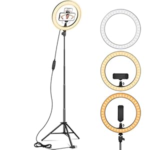 Ring Light 10″ with 67″ Extended Tripod Stand & Phone Holder for YouTube Video, Camera Led Ring Light for Streaming, Makeup, Selfie Photography Compatible with iPhone Android