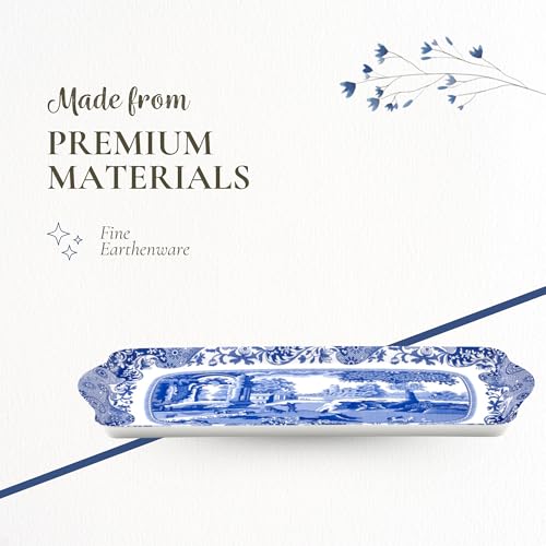 Portmeirion Home & Gifts 2019418337 Blue Italian Sandwich Tray, melamine, Blue & White, 38.5 x 16.5cm