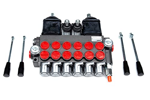 CROSS Manufacturing 138650 SBA Series Cast Iron Double Spool Monoblock Hydraulic Directional Control Valve, 3-Position, 4-Way, Closed Centered, 3/4
