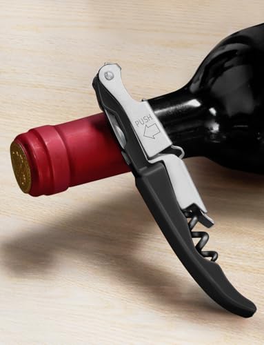 CORKAS Wine Key - 4Pack Handcrafted Professional Waiters Corkscrew, Compact Heavy Duty Wine Opener with Double Hinged, Foil Cutter and Bottle Opener, Birthday Gifts for Servers, Sommelier, Bartenders