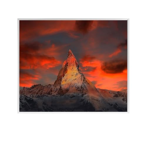 Behaglich Calefactor Bajo Consumo 300W con Diseño Decorativo, Calefacción por Infrarrojos Pared Hasta 120 °C - 1-3 Minutos para Alcanzar la Temperatura de Funcionamiento - TÜV - Atardecer