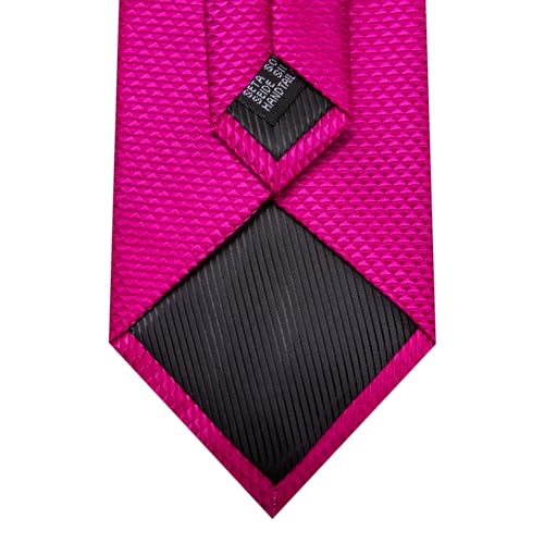 Image of Barry.Wang Plaid Ties for Men Silk Necktie Handkerchief Cuff Links Set