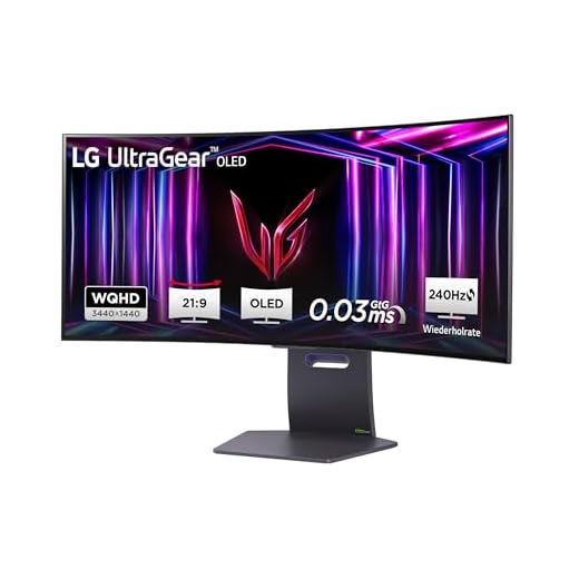 LG Electronics 34GS95QE-B.AEU UltraWide QHD UltraGear Gaming OLED-Monitor 34" (86cm), 3440 x 1440, 0,03ms GtG, 240Hz, HDR400 TRUE BLACK, NVIDIA G-Sync Compatible, AMD FreeSync Premium Pro - Grau