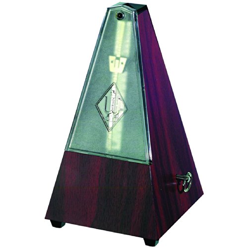 Wittner Metronomo Taktell Forma Piramidale Sistema Maelzel Serie 800K - Senza Campana - Con Coperchio In Plexiglass - Venatura Mogano - Richiede Batte
