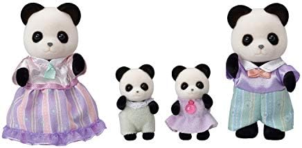Calico Critters Pookie Panda Family, Dolls, Dollhouse Figures, Collectible Toys with 4 Figures Included