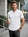 JMIERR Mens V Neck Muscle Casual Shirt for Men Workout Gym Athletic Shirt Summer Fashion Short Sleeve White Shirt, US 40(M)