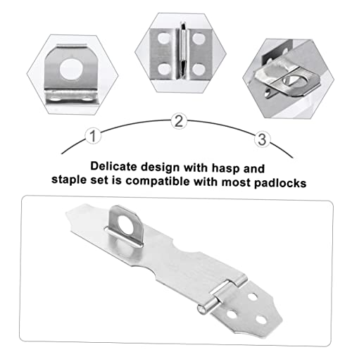 Image of 20Pcs Stainless Steel Padlock Hasp Latch for Doors Windows Cabinets and Gates Heavy Duty Rust-Resistant Easy to Install Security Locking
