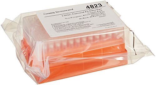 Corning IsoTip 4823 Polypropylene Natural Sterile Filtered Pipet Tips for All Popular Research-Grade Pipettors, 1-200µL Volume Range, 2" Length (Case of 960)