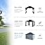 Goohome 10x12ft Hardtop Gazebo with Nettings and Curtains, Heavy Duty Double Roof Galvanized Steel Outdoor Combined of Vertical Stripes Roof for Patio, Backyard, Deck and Lawns