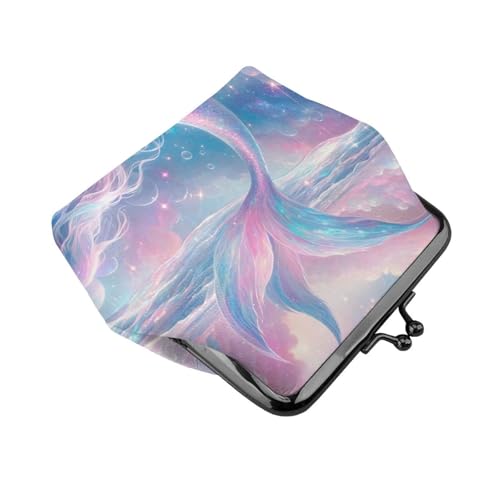 Pu Leather Buckle Coin Purse Fantasy-Mermaid-Glitter Girls Kiss-Lock Change Purse Wallets3