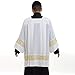 BLESSUME Catholic Pleated Lace Surplice Square Neckline Surplice Liturgical Cotta Vestment White