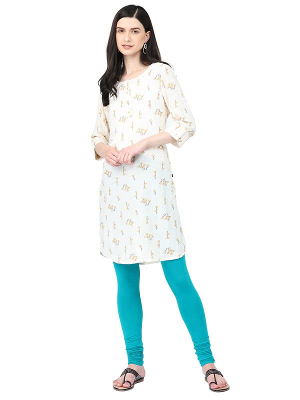 Image of Robinbosky Cotton Churidhar Leggings for Women - Stylish, Stretchable & Flattering Fit for All-Day Comfort