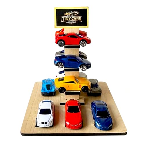 Image of Toy Garage for Hot Wheels Cars - Wall Hanging Car Parking Rack | 12-Car Toy Car Organizer (1:64 Diecast) | MDF /Wood Car Storage for Kids Bedroom & Playroom (Cars Not Included) (Pack of 1)