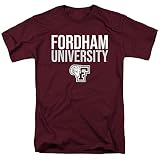 Fordham University Official Stacked Unisex Adult T Shirt,Maroon, Medium