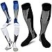 Kompressionssocken (3 Paar) für Männer Zirkulation 20-30mmHg Medizinische Kompressionsstrümpfe Frauen Stillen Gr. Large/ X-Large, Schwarz + Blau + Weiß