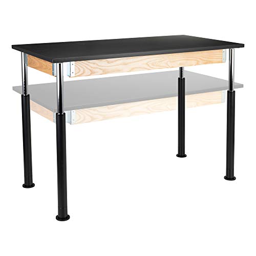 Image of Learniture Heavy-Duty School Science Lab Table with Chemical-Resistant Top, Adjustable Height Science Table for Classrooms, 30 inch D x 60 inch W x 29 inch H, Black