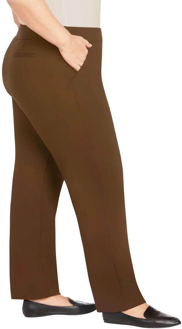 Matty M Women's Pull On Straight Leg Office Pants (US, Alpha, X-Large, Regular, Regular, Tobacco) - Image 5