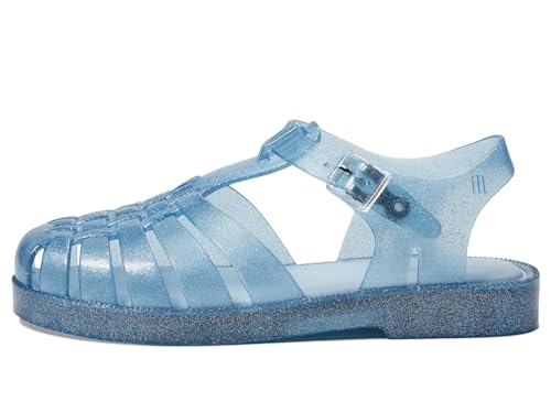 Mini Melissa Girls Possession Shiny (Little Big Kid) Fisherman Sandal, Glitter Blue, 124