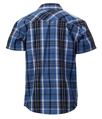 Image of Gioberti Boys Casual Western Plaid Pearl Snap-on Buttons Short Sleeve Shirt