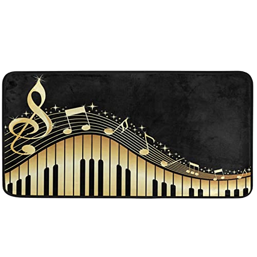 Naanle Music Kitchen Floor Mat Music Note Non Slip Absorbent