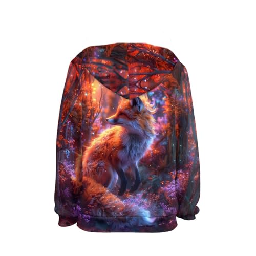 Boys Girls 3D Wolf Print Casual Hooded Sweatshirts Tops Blouse Pullover Hoodies2