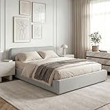 Revêtement en tissu élégant : Conçu avec un tissu doux et résistant, ce lit apporte une touche de confort et de modernité tout en offrant un entretien facile pour un usage quotidien.