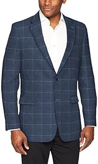 Tommy Hilfiger Men's Blazer Modern Fit Seersucker Suit Separates-Custom Jacket & Pant Size Selection, Navy/White Window Pa...