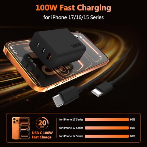 Oxivane Super Fast Charger Type C 100W USB C Charger with C-C & A-C Cables - image 3