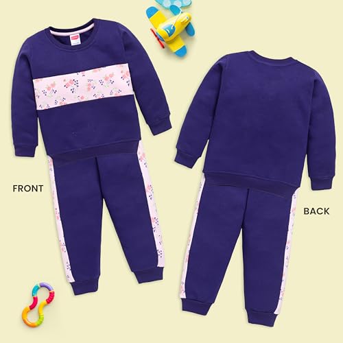 Image of LuvLap Baby Girls Full Sleeve Sweatshirt & Pyjama Set