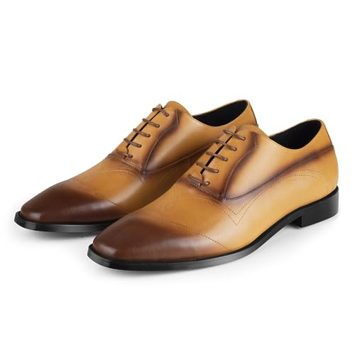 Mens Oxford Leather Shoes, Lightweight and Breathable Dress Shoes for Men2