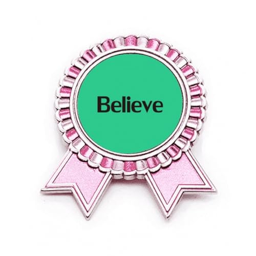 Broche Believe Word message inspirant rose pour offrir un élan d'optimisme